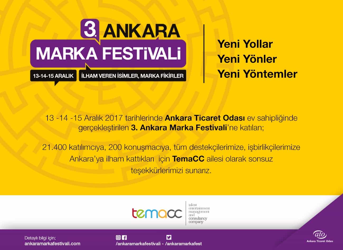 3. Ankara Marka Festivali Sona Erdi!