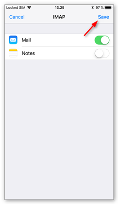 IMAP iOS Kurulumu Adım8