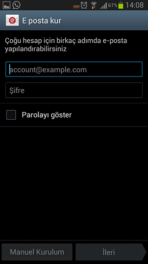 POP3 Kurulumu Android.2