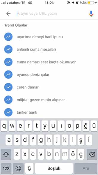 Google Trends Anlık Aranan Kelimeler